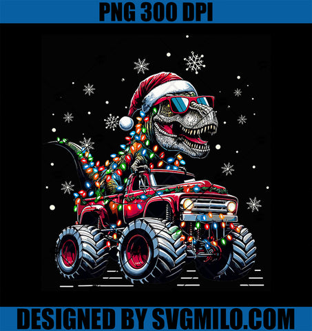 Monster Truck Dinosaur TRex Christmas PNG