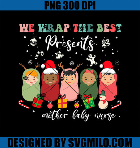 Mother Baby Nurse Christmas Mom Baby Nursing Groovy PNG