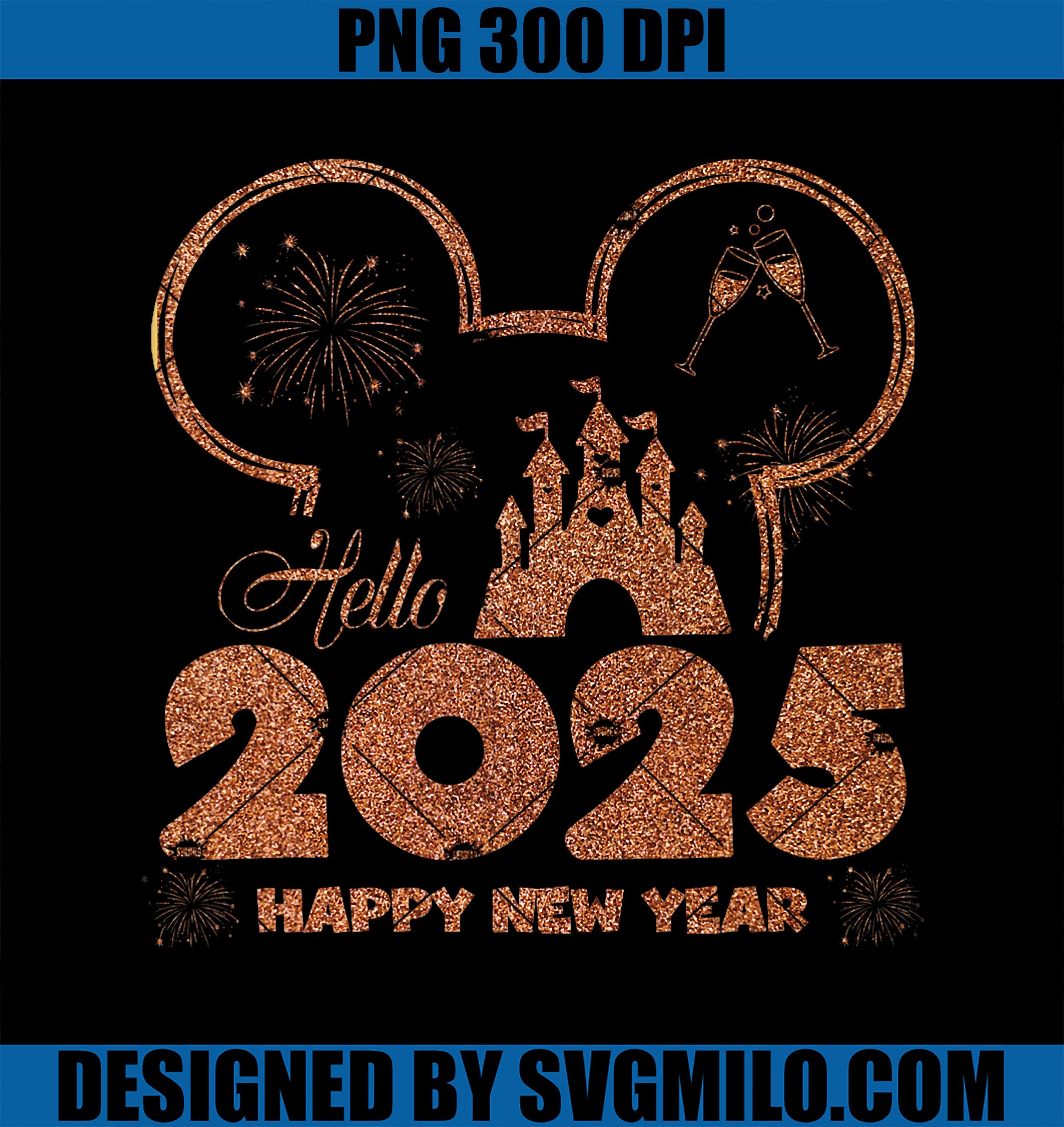 Mouse 2025 Happy New Year Fireworks Party 2025 Family PNG