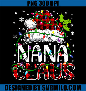 Nana claus christmas lights matching family xmas PNG