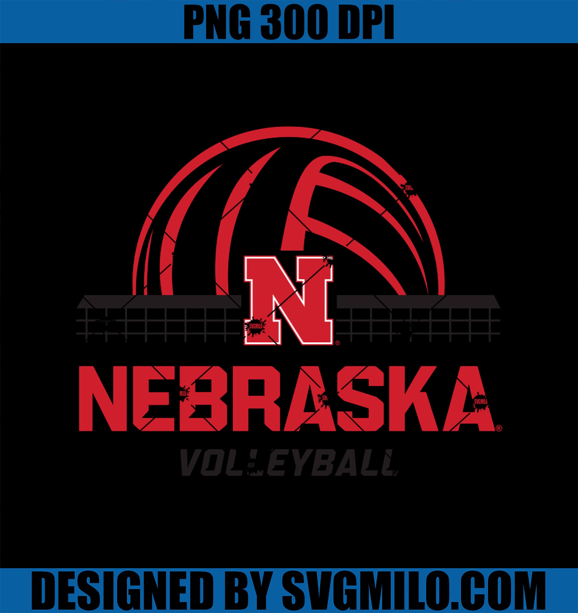 Nebraska Cornhuskers Volleyball Smash PNG