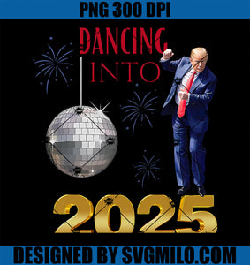 New Year Trump Dancing 2025 MAGA PNG, Funny Party Countdown PNG