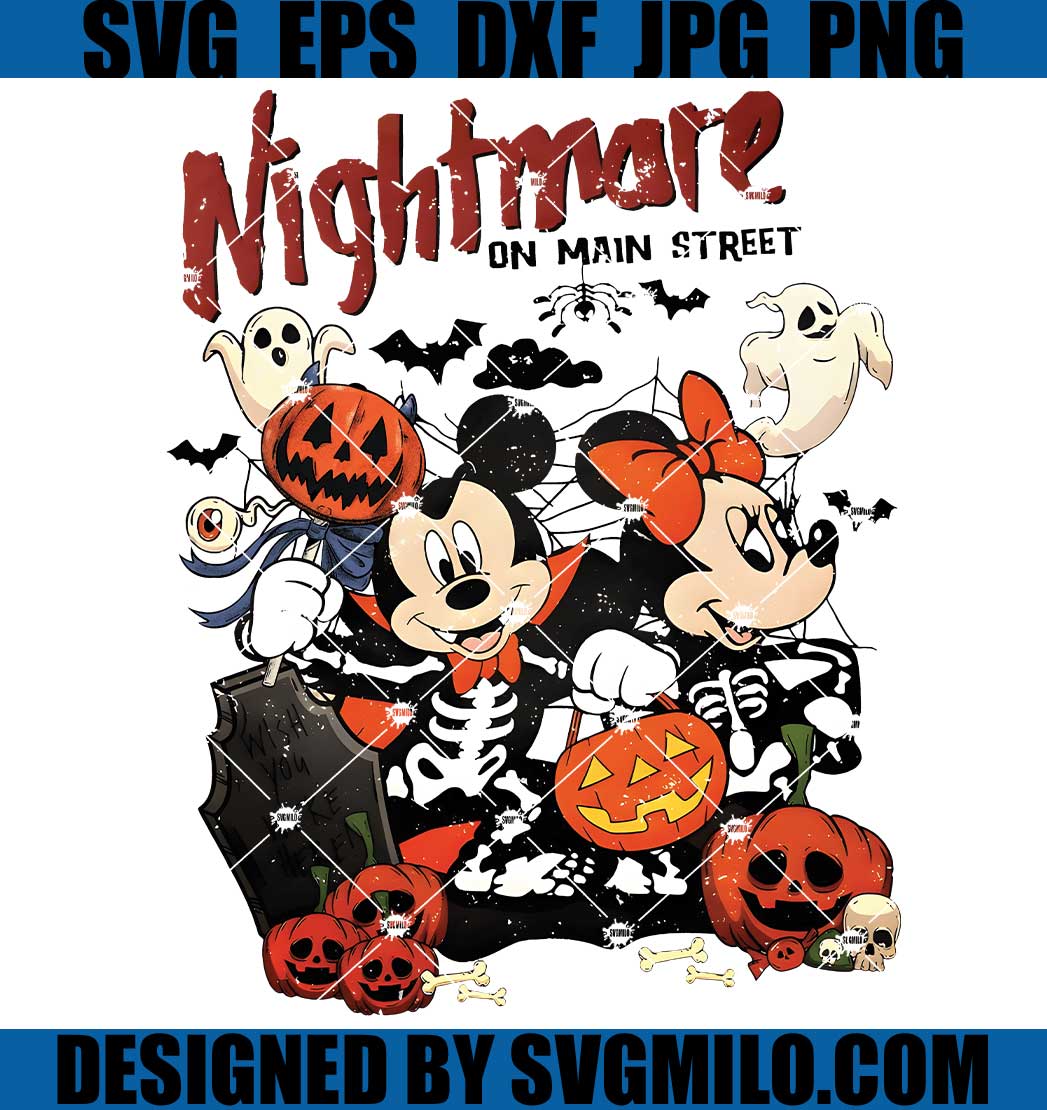 Nightmare On The Main Street PNG, Mickey Minnie Halloween PNG, Disney Halloween PNG