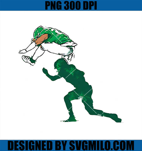 No Look Reverse Hurdle PNG, FLY SAQUON FLY Football Funny PNG