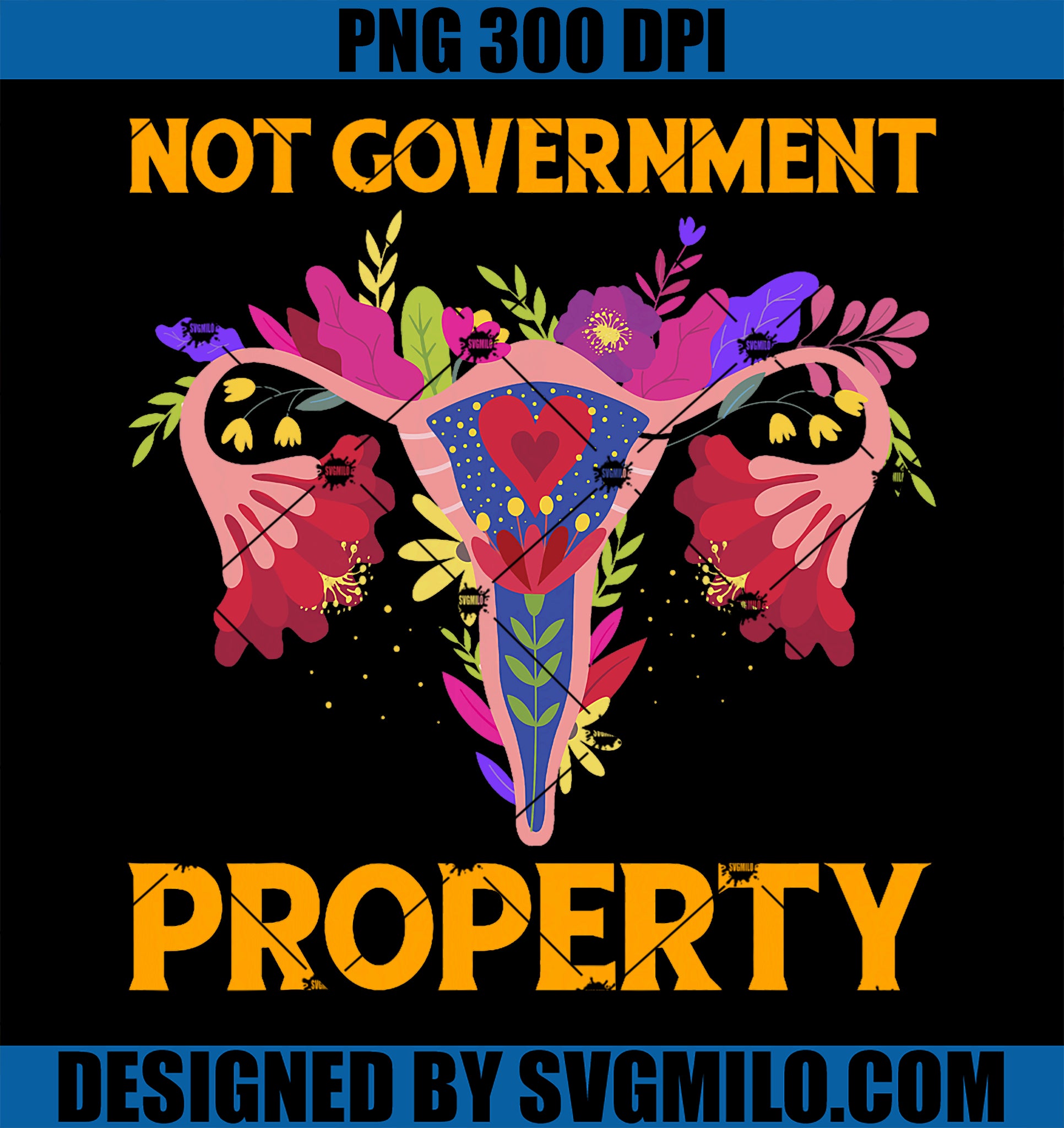 Not Government Property PNG, Funny Uterus Flower PNG