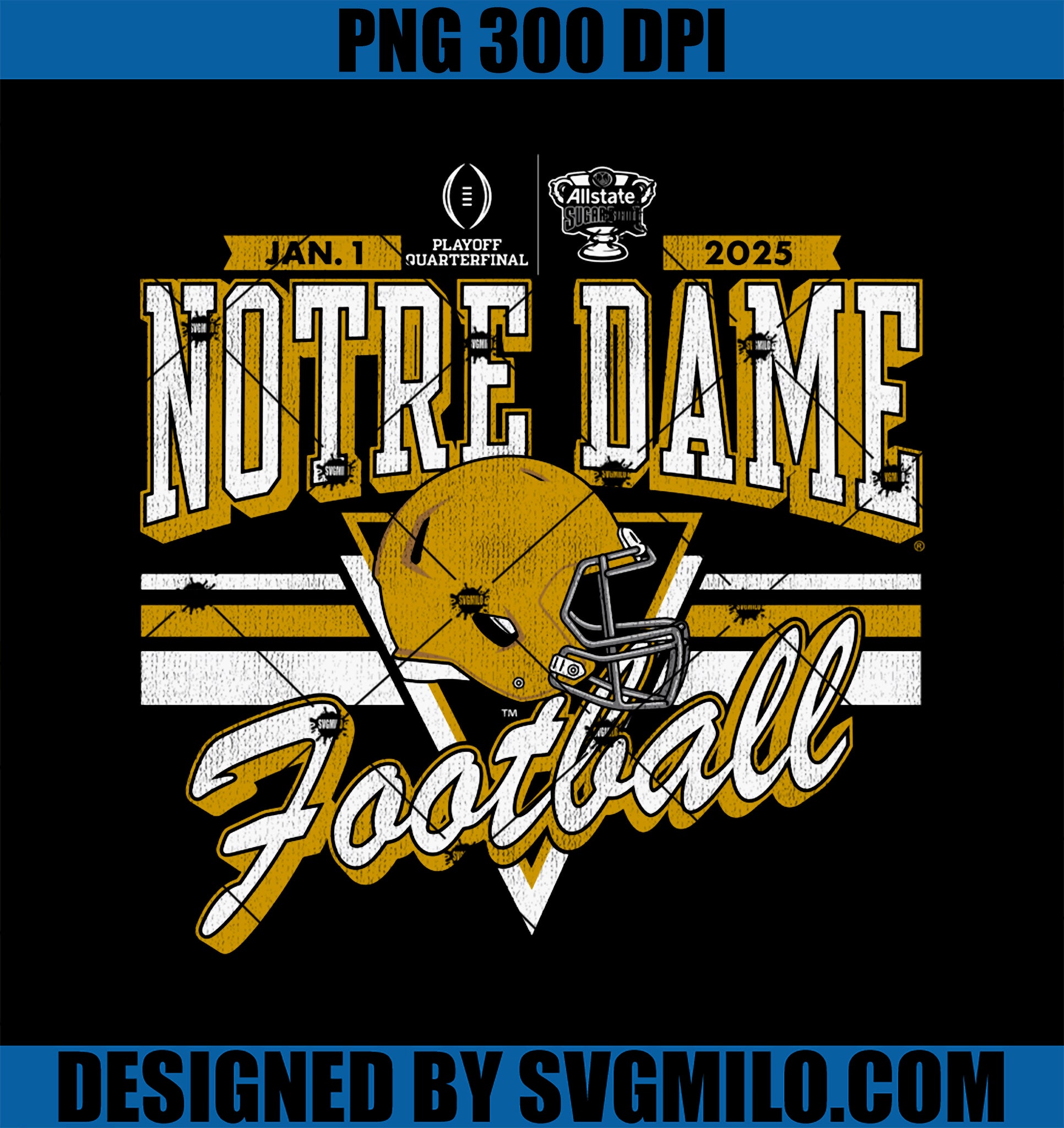 Notre Dame Fighting Irish Sugar Bowl CFP 2024-2025 PNG