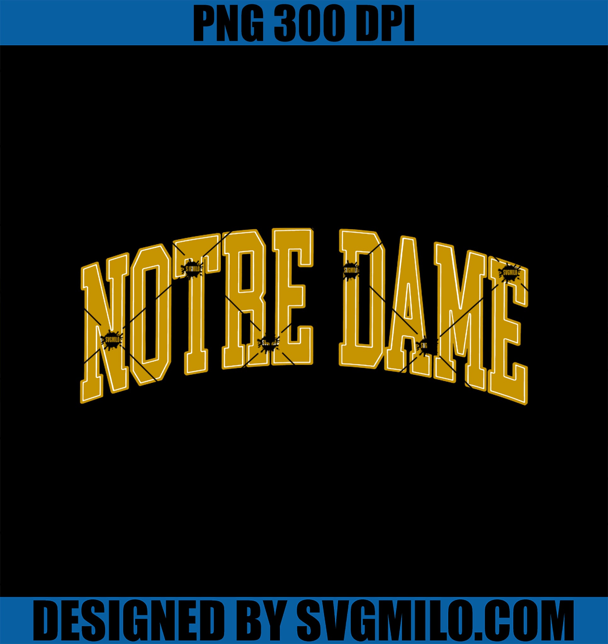 Notre Dame IN Retro PNG