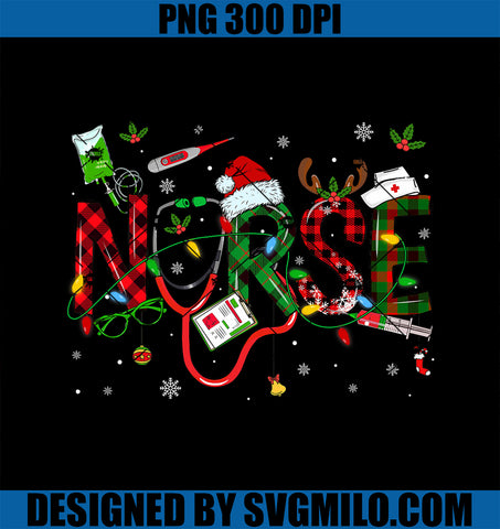 Nurse Christmas PNG, Stethoscope Nurses Xmas PNG