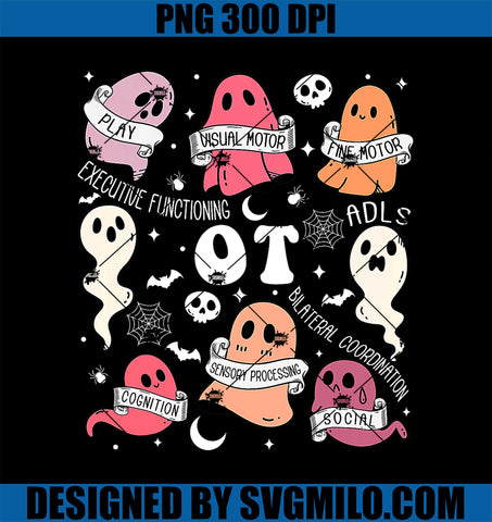 Occupational Therapy OT OTA PNG, Halloween Spooky Cute Ghosts PNG