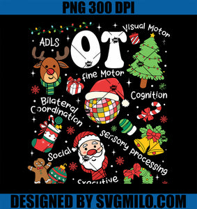 Occupational Therapy Christmas PNG, Retro Groovy OT Therapist PNG