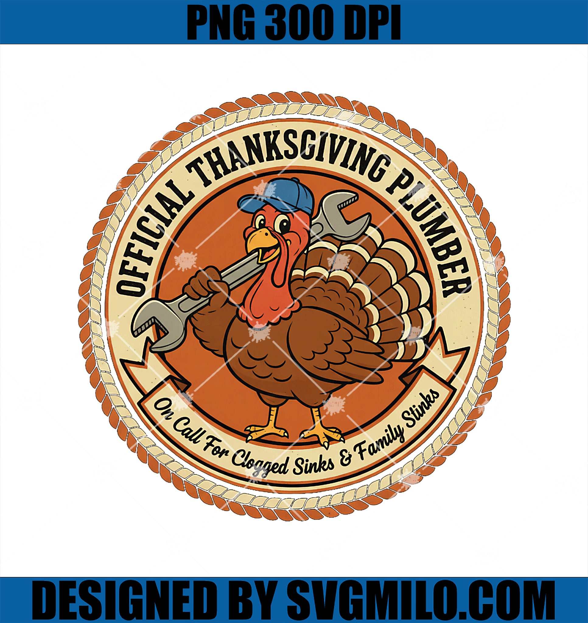 Official Thanksgiving Plumber PNG, Funny Retro Turkey Humor PNG