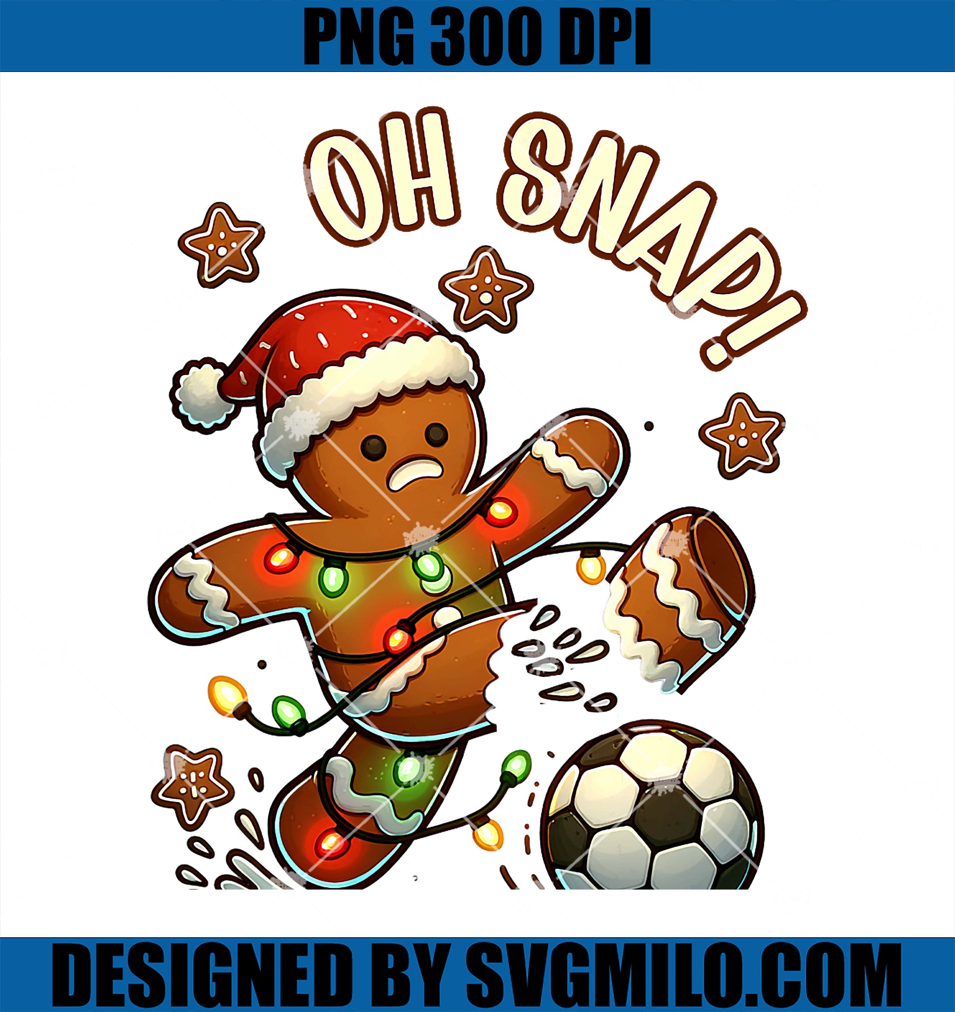 Oh Snap Gingerbreadman Christmas Soccer PNG