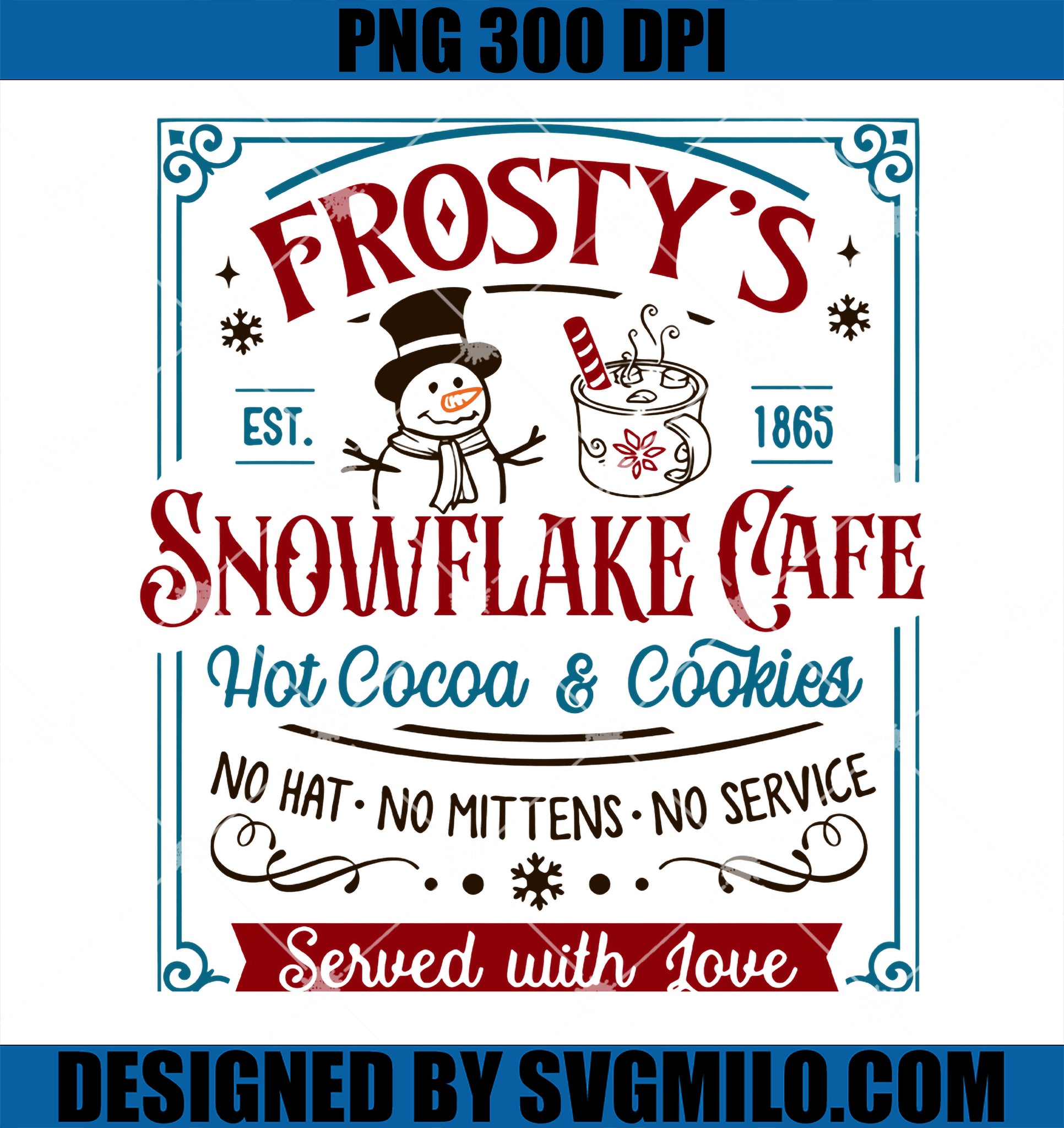 Old Fashioned Frosty_s Snowflake Cafe Coffee Lovers Xmas  PNG