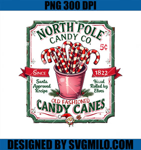 Old Fashioned North Pole Candy Cane Company Elf Christmas PNG