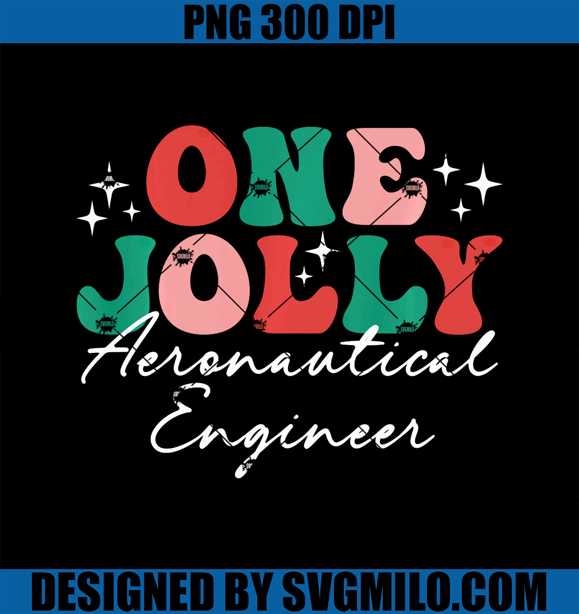 One Jolly Aeronautical Engineer Christmas Groovy Retro PNG