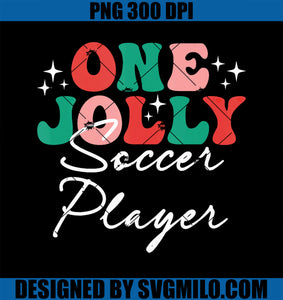 One Jolly Soccer Football Player Christmas Groovy PNG