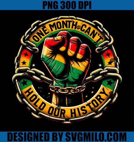 One Month Can't Hold Our History Clenched Fist and Chains PNG