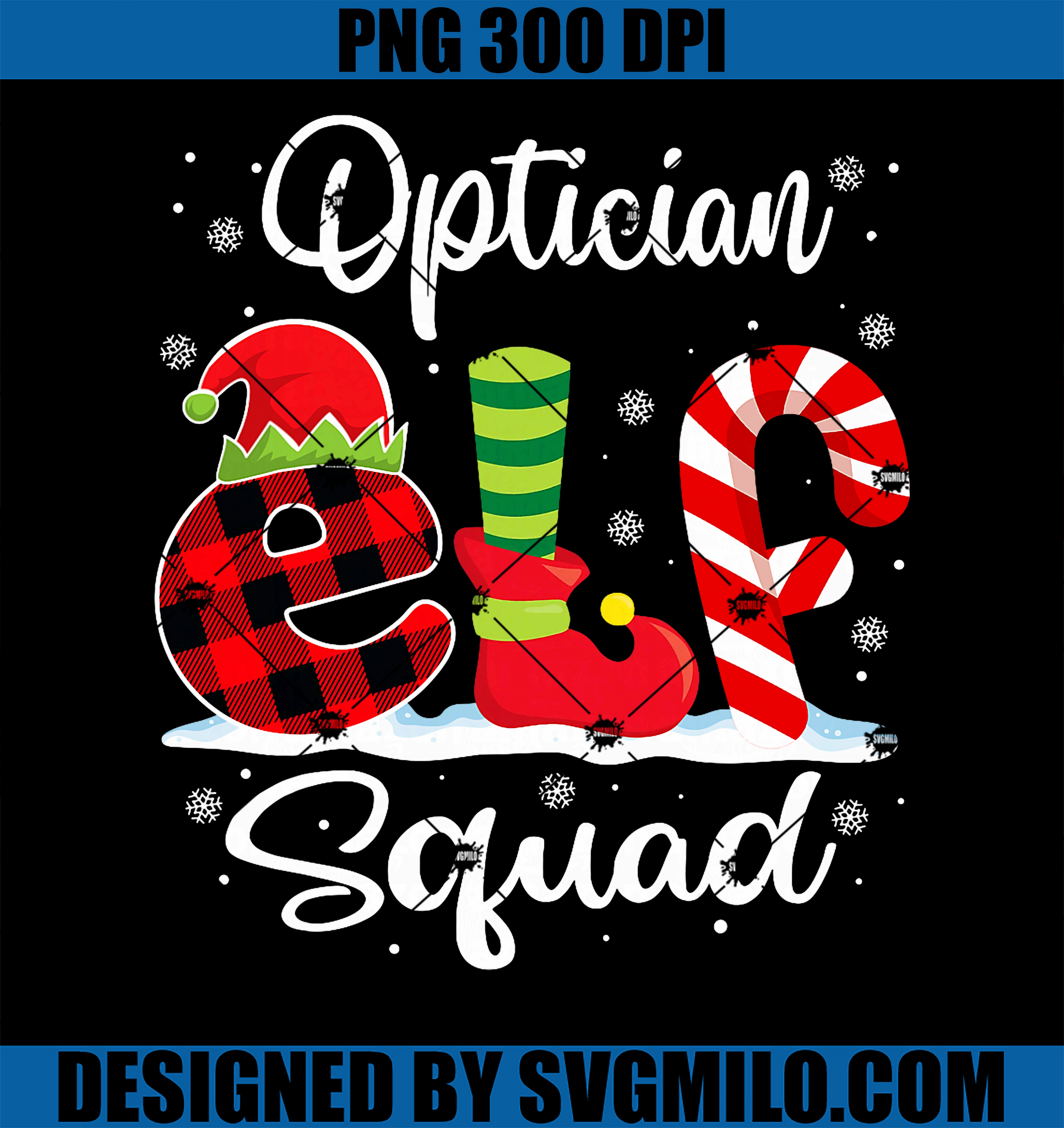 Optician Elf Squad PNG, Christmas Optometrist Matching PNG