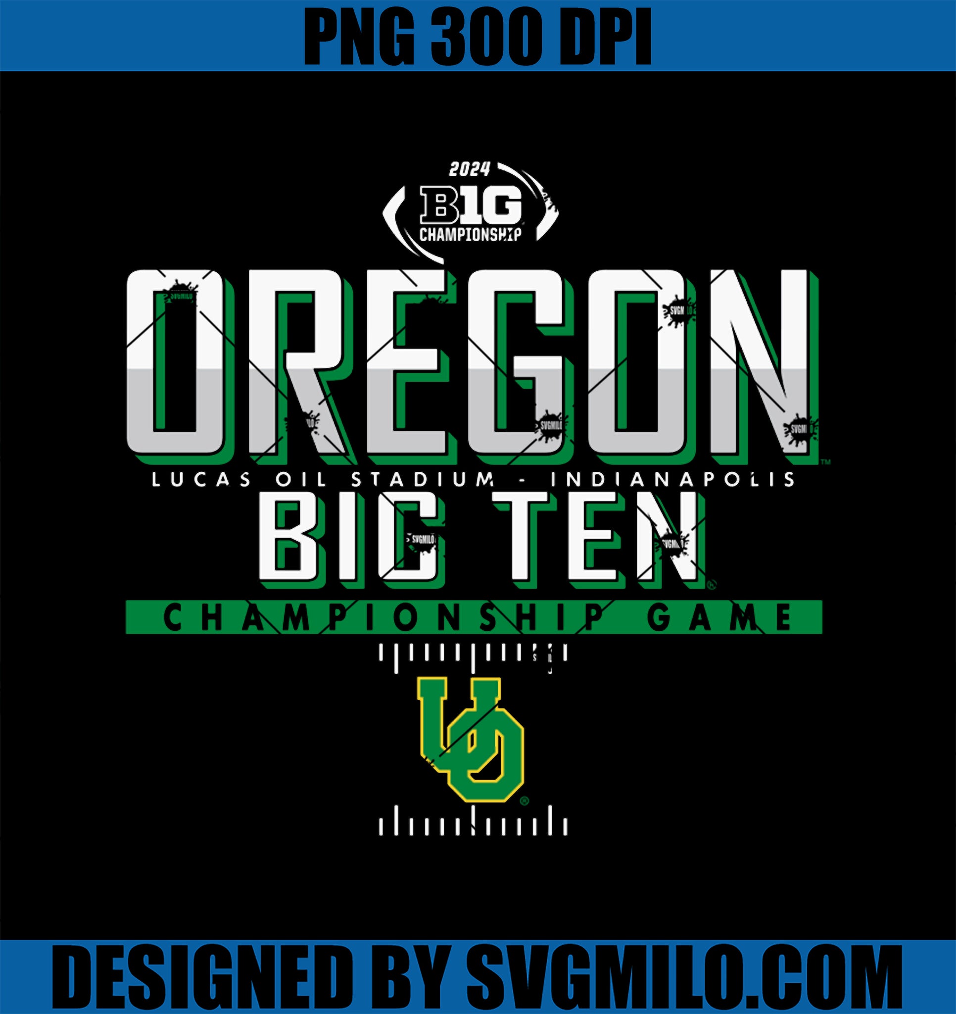 Oregon Ducks Big Ten Championship 2024 Football PNG