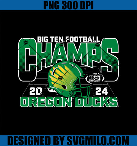 Oregon Ducks Big Ten Champs 2024 Football Helmet Black PNG