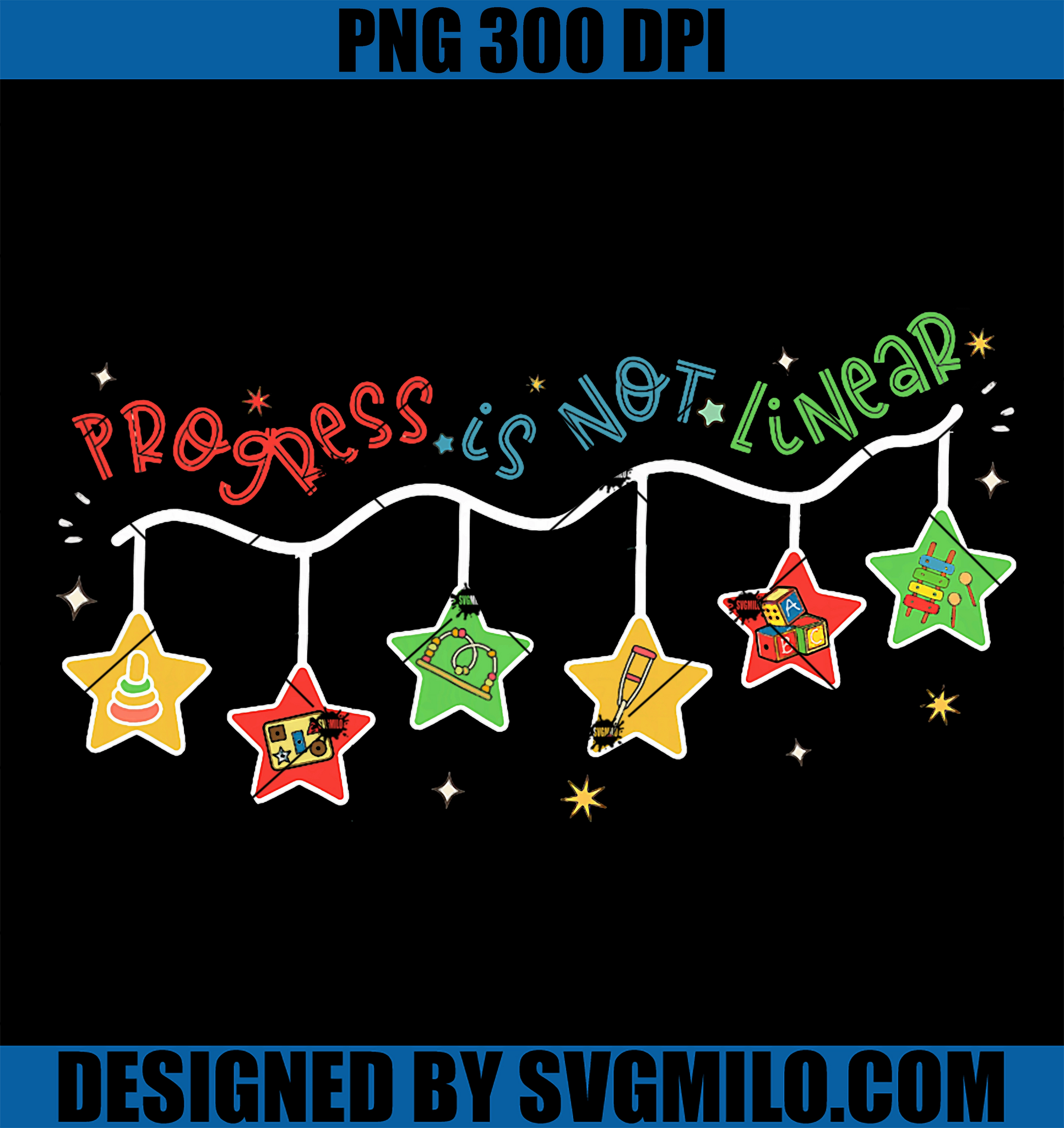 Progress Is Not Linear PNG, Therapist Counselor Christmas Lights PNG