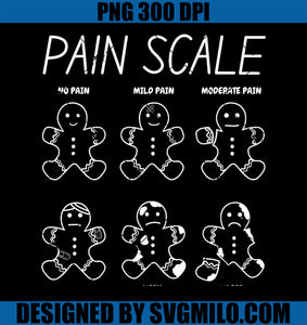 Pain Scale Funny Gingerbread Nurse Merry Christmas PNG