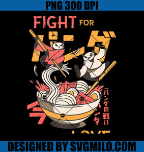 Panda Ramen Fight Japanese Noodles Funny Fighting Pandas PNG