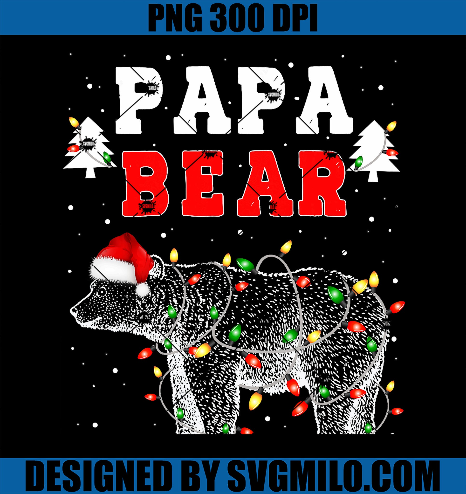 Papa Bear Christmas Santa Family PNG