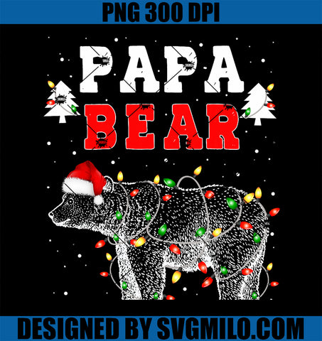 Papa Bear Christmas Santa Family PNG