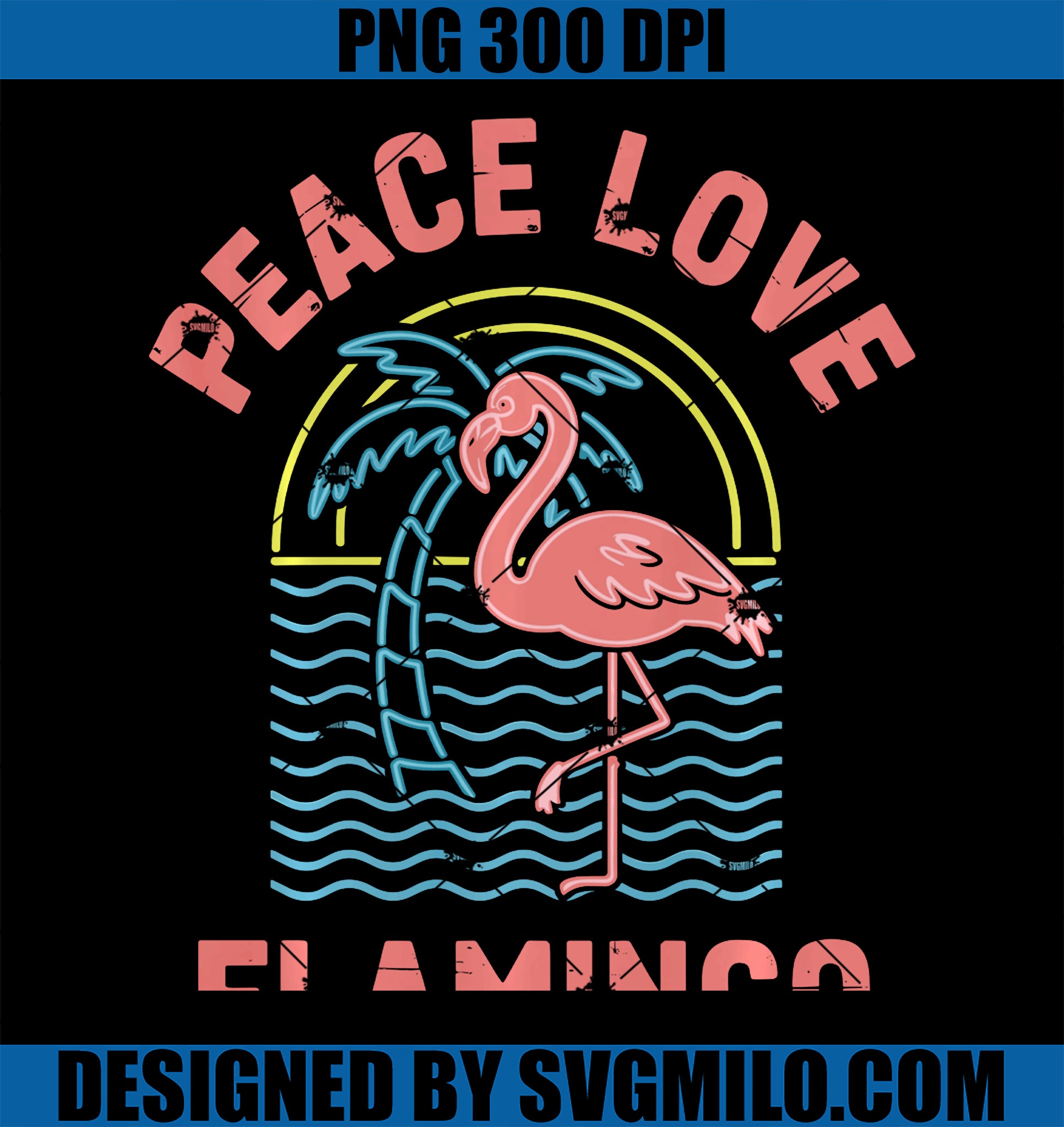 Peace Love Flamingo PNG