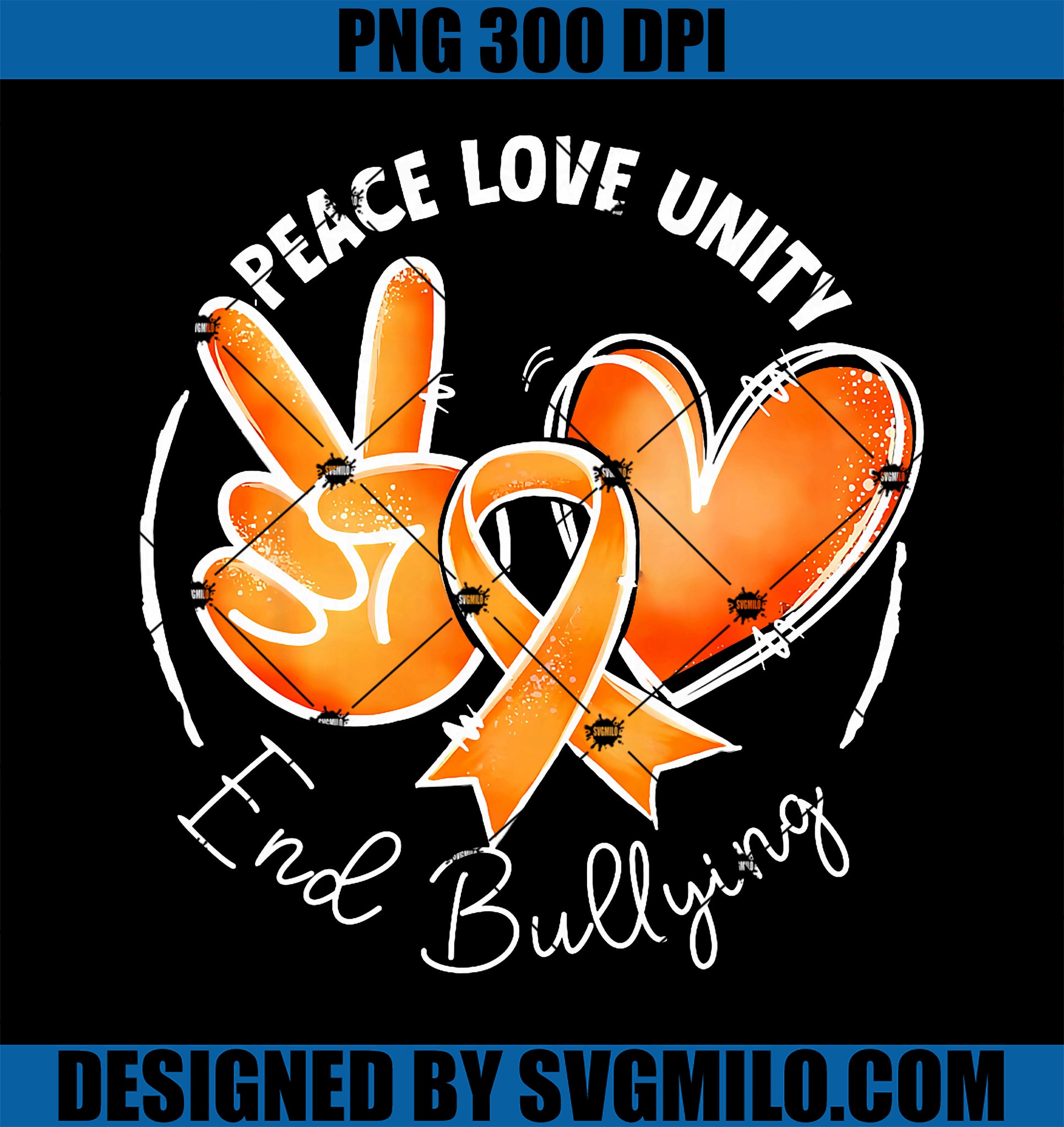 Peace Love Unity Orange PNG, Anti Bullying Unity Day PNG