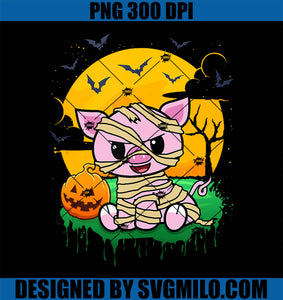 Pig Boo Mummie PNG, Trick Or Treat Halloween PNG