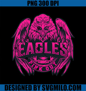 Pink Out Eagles Football Tackle Breast Cancer Football PNG