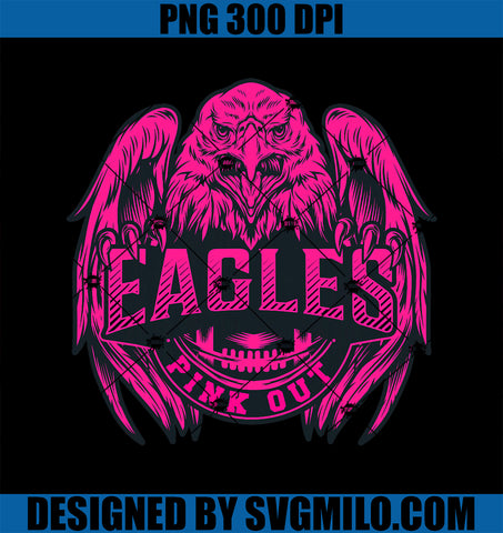 Pink Out Eagles Football Tackle Breast Cancer Football PNG