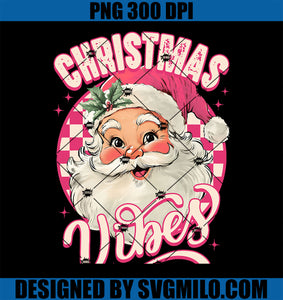 Pink Santa Claus Pink Christmas Vibes Pajamas Xmas PNG