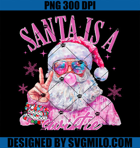 Pink Sunglasses Santa Is A Swifty Santa Christmas Bubble Gum PNG