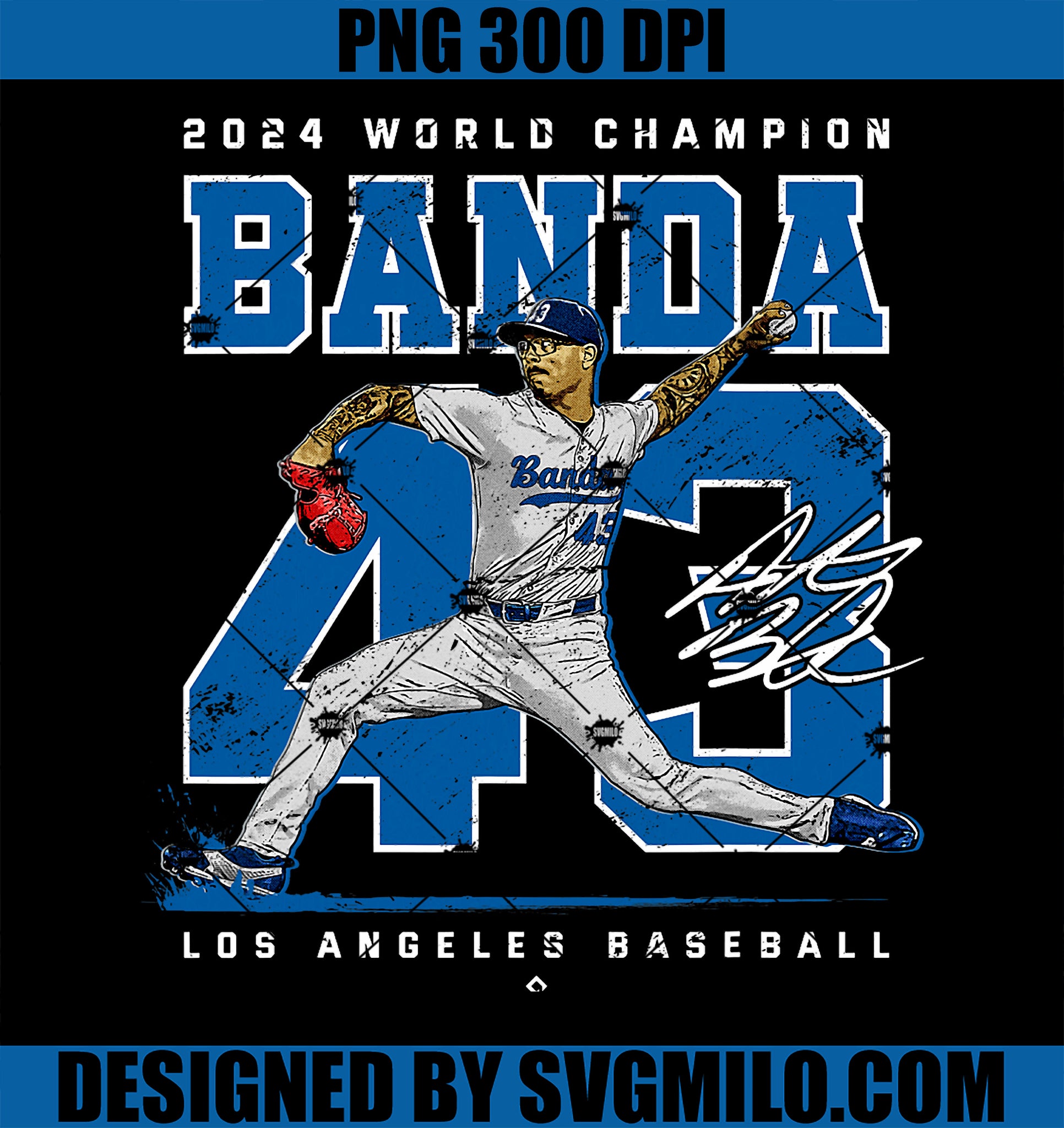 Player Number 2024 World Champion Anthony Banda MLBPA PNG