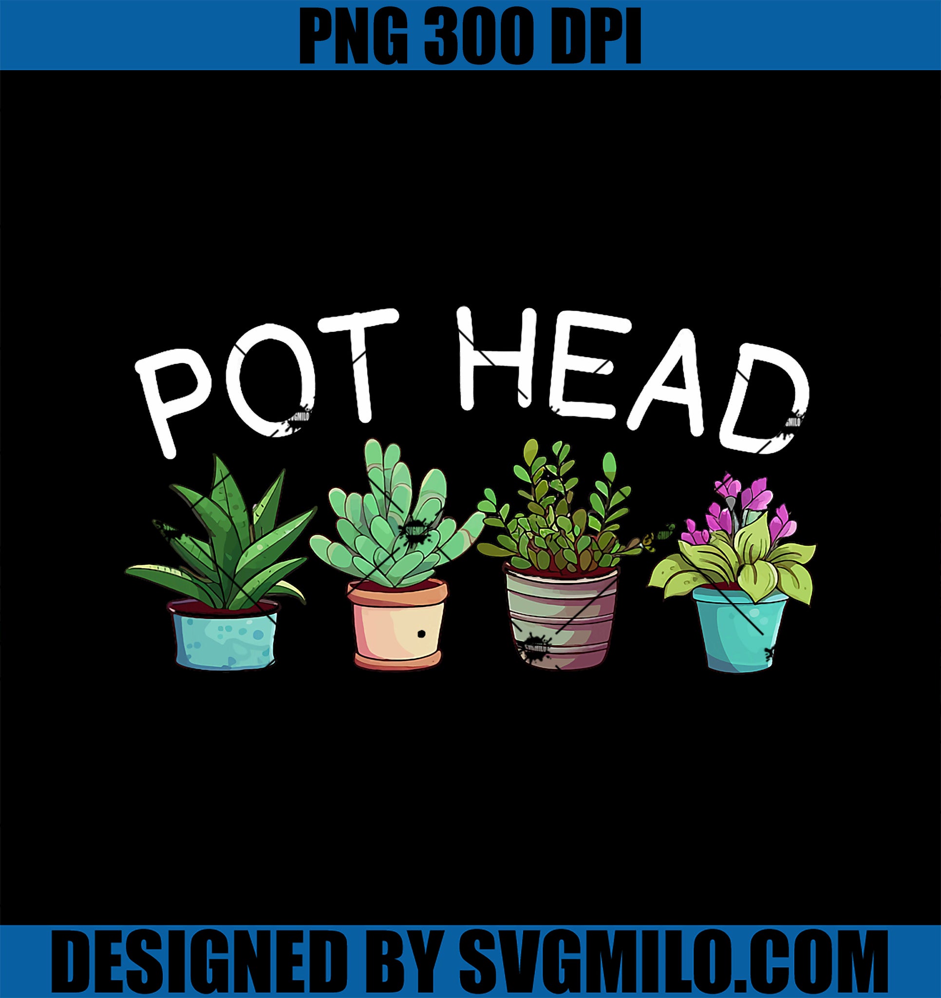 Pot-head T-Shirt Funny Gardening Plants PNG