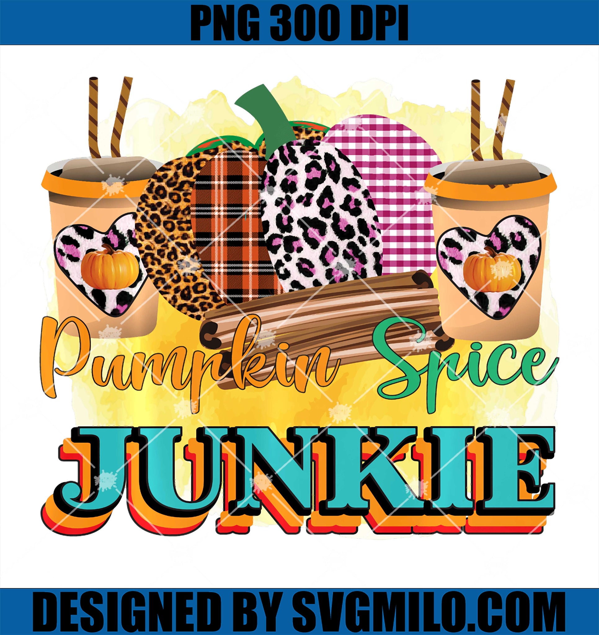 Pumpkin Spice Junkie PNG, Latte Fall PNG Thanksgiving Coffee PNG