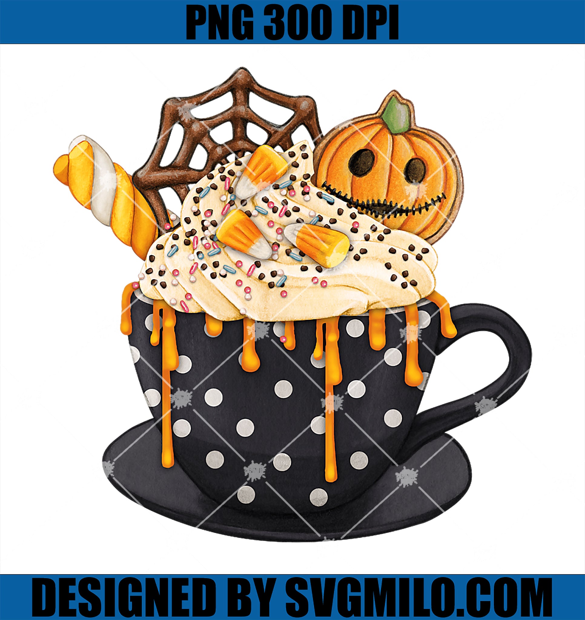 Pumpkin Spice Latte PNG, Halloween Latte PNG