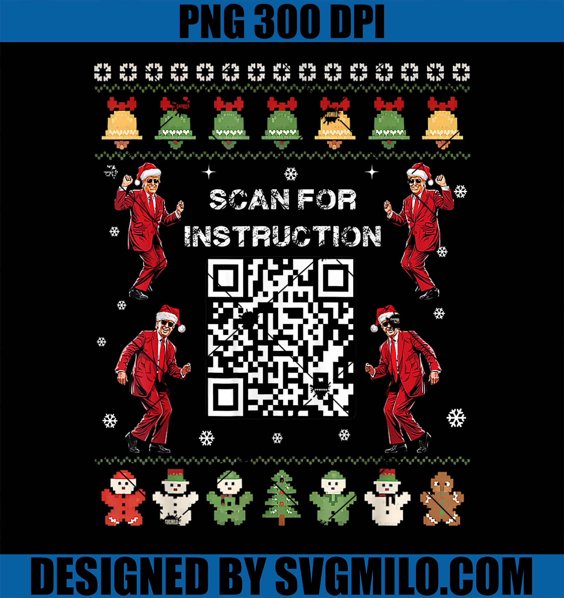 QR Trump Dance Code President Scan For Instruction Christmas PNG