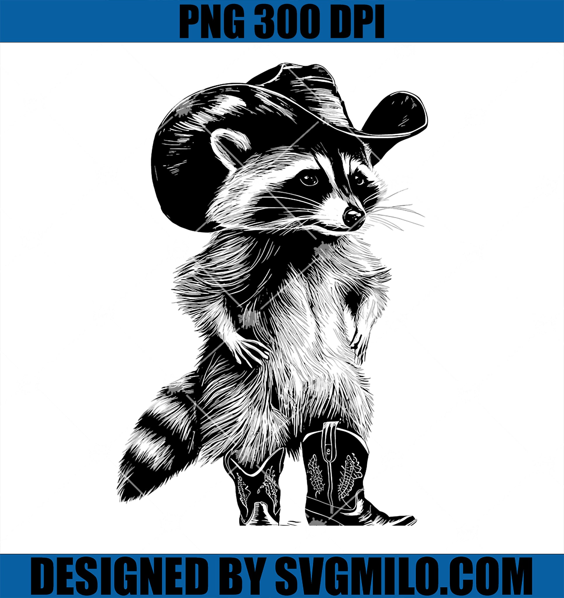 Raccoon Cowboy Cowgirl Trash Panda Western Country PNG