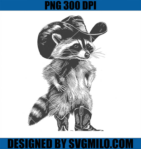 Racoon Cowboy Funny Racoon Graphic PNG