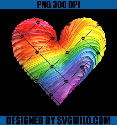 Rainbow Heart LGBTQ Flag Gay Pride Parade Love Is Love Wins PNG