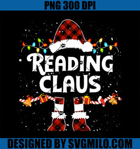 Reading Claus Santa Hat Christmas Lights Decorations PNG