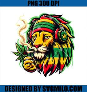 Reggae Lion Smoking Cannabis Weed PNG