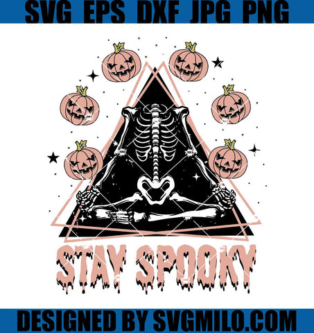 Retro Halloween SVG, Skeleton Stay Spooky SVG, Spooky Squad Halloween Skeleton SVG