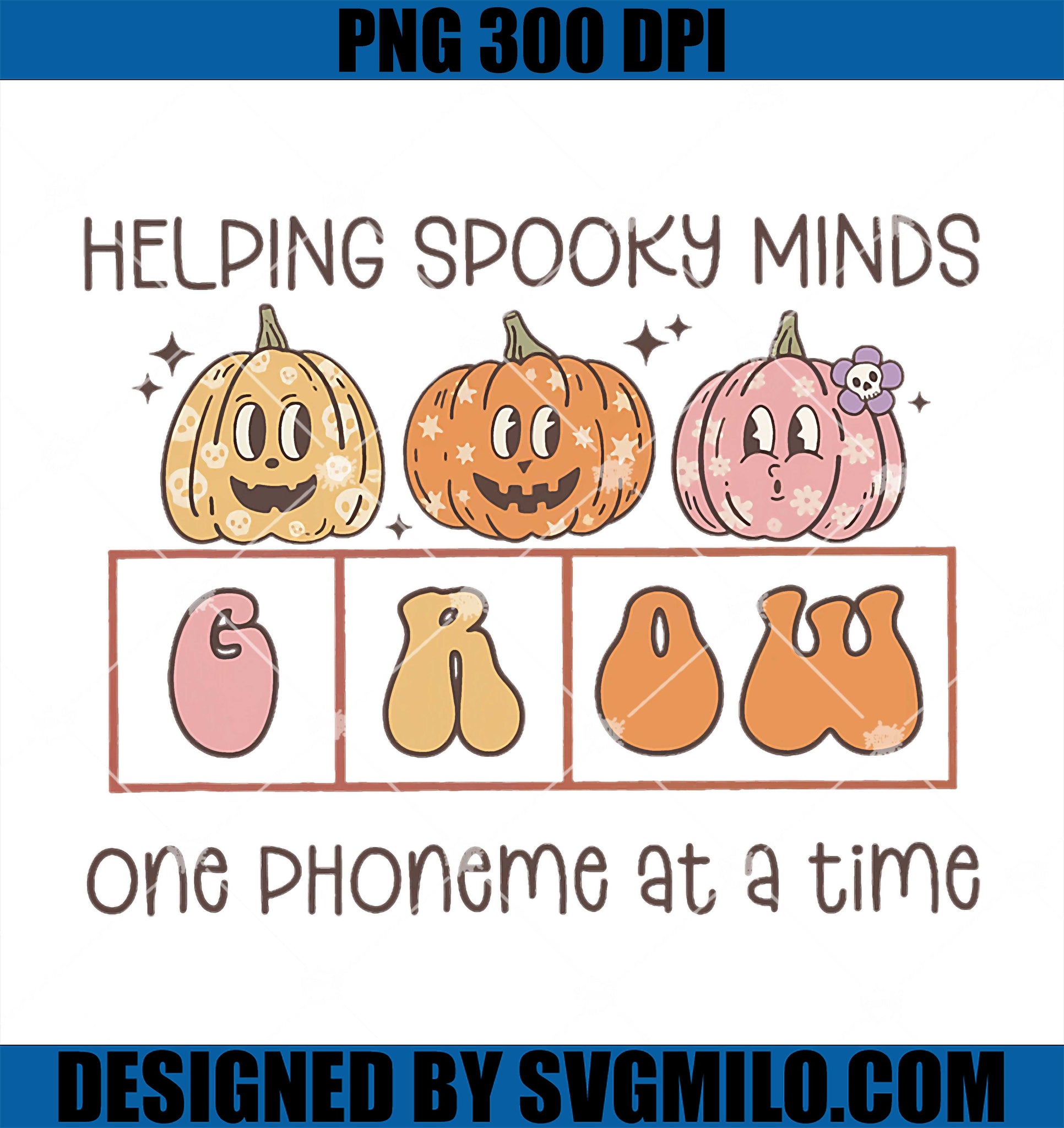 Retro Helping Spooky Minds One Phoneme At a Time PNG, Retro Pumpkin PNG