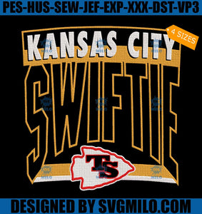 Retro Kansas City Swiftie Football Embroidery Design, Travis Taylor Kansas City Football Embroidery Design