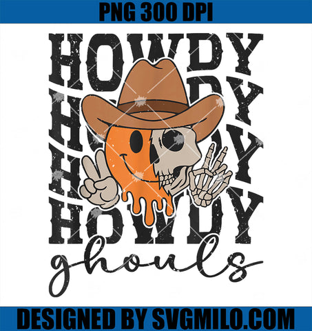 Retro Vintage Howdy Ghouls Western PNG, Halloween Cowboy Cowgirl PNG